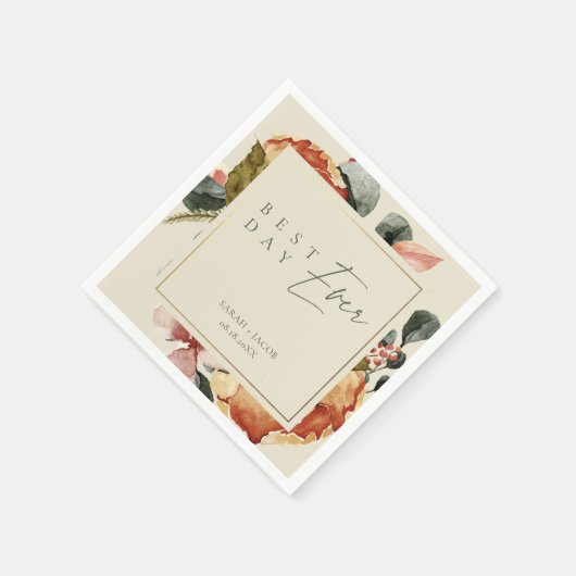 Eleganter Garten Hochzeit Serviette (Ecke)