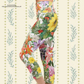 Eleganter Garten mit Blumen Capri Leggings