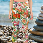 Eleganter Garten mit Blumen Capri Leggings