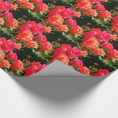Eleganter Garten mit orangefarbenen Rose Rose Geschenkpapier (Ecke)