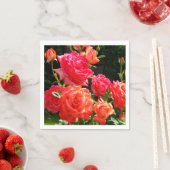 Eleganter Garten mit orangefarbenen Rose Rose Serviette (Beispiel)