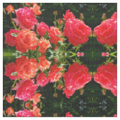 Eleganter Garten mit orangefarbenen Rose Rose Stoff (Nahaufnahme)