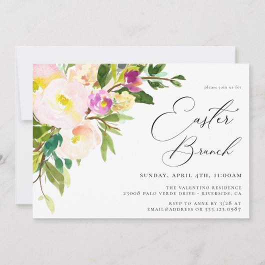 Eleganter Garten Osterfeier Einladung (Vorderseite)