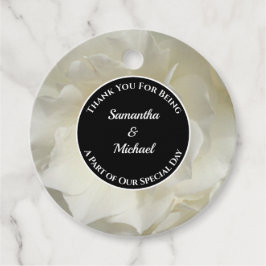 Eleganter Gast Vielen Dank White Rose Foto Wedding Geschenkanhänger