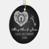 Eleganter Gastgeschenk Hochzeits-Schlüssel zu Keramik Ornament (Rechts)