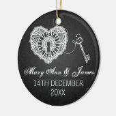 Eleganter Gastgeschenk Hochzeits-Schlüssel zu Keramik Ornament (Links)