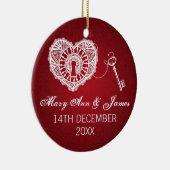 Eleganter Gastgeschenk Hochzeits-Schlüssel zu Keramikornament (Rechts)