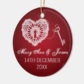 Eleganter Gastgeschenk Hochzeits-Schlüssel zu Keramikornament (Links)