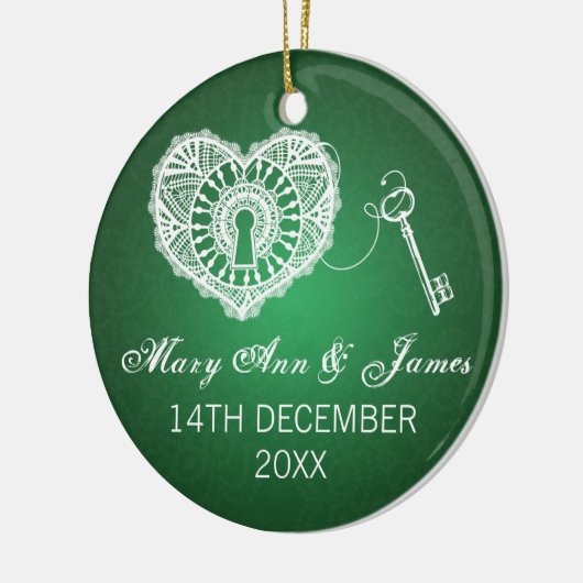 Eleganter Gastgeschenk Hochzeits-Schlüssel zu Keramikornament (Links)