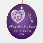 Eleganter Gastgeschenk Hochzeits-Schlüssel zu Keramikornament (Links)