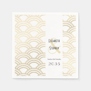 Eleganter Gatsby Art Deco 1920er Gold Hochzeit Ser Serviette