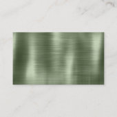 Eleganter, gebürsteter grüner Folien - QR-Code Visitenkarte (Rückseite)