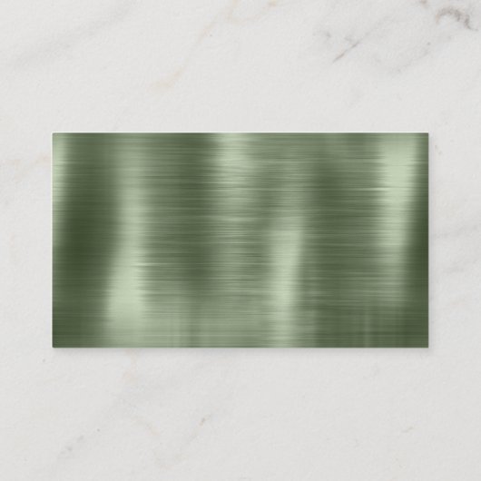 Eleganter, gebürsteter grüner Folien - QR-Code Visitenkarte (Rückseite)