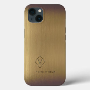 Eleganter, gebürsteter, monogrammierter Name moder iPhone 13 Hülle