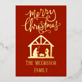 Eleganter Geburtsname Folien Feiertagskarte