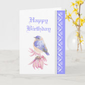 Eleganter Geburtstag, Blue Bird, Garden Blume Karte (Gelbe Blume)