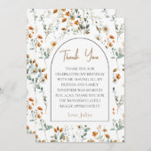 Eleganter Geburtstag der Wildblume boho Dankeskarte (Vorne/Hinten)