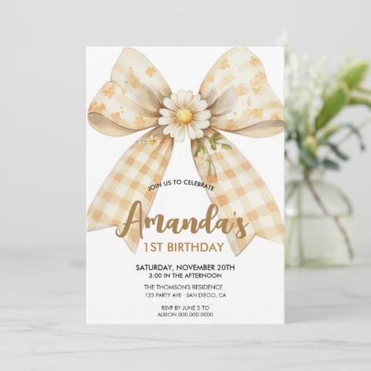 Eleganter Geburtstag Einladung (Stehend Vorderseite)