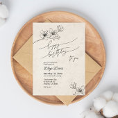 Eleganter Geburtstag Einladung mit Blume