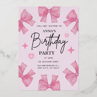 Eleganter Geburtstag Einladung mit Bow Design