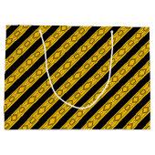 Eleganter Geburtstag in Gold und Schwarz Große Geschenktüte (Rückseite)