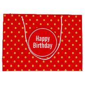 Eleganter Geburtstag mit Gold und Rot Große Geschenktüte (Rückseite)
