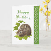 Eleganter Geburtstag, Niedliches Kaninchen Karte (Gelbe Blume)