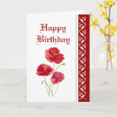 Eleganter Geburtstag, Rote Pfeffer, Blume im Garte Karte (Gelbe Blume)