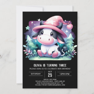 Eleganter Geburtstag von Custom Cow Einladung