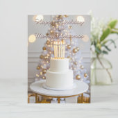 Eleganter Geburtstags- und Weihnachtsgruß Feiertagskarte (Stehend Vorderseite)