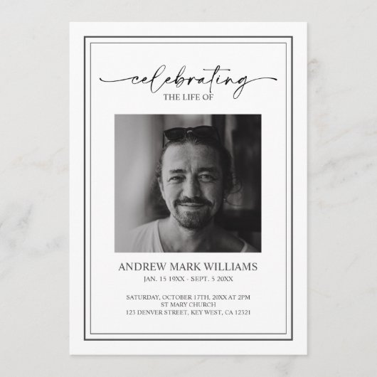 Eleganter Gedenkorb Programm (Vorderseite)