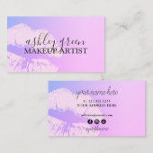 Eleganter Gefälle lila Lippen Make-up Künstler Visitenkarte (Vorne/Hinten)