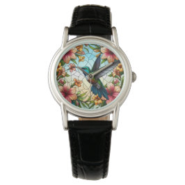 Eleganter, gefestigter Glaseffekt von Hummingbird Armbanduhr