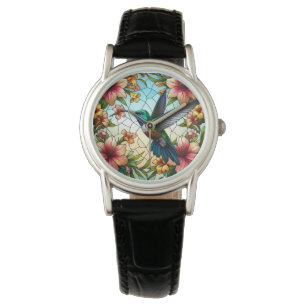 Eleganter, gefestigter Glaseffekt von Hummingbird Armbanduhr