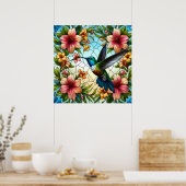 Eleganter, gefestigter Glaseffekt von Hummingbird Poster (Küche)