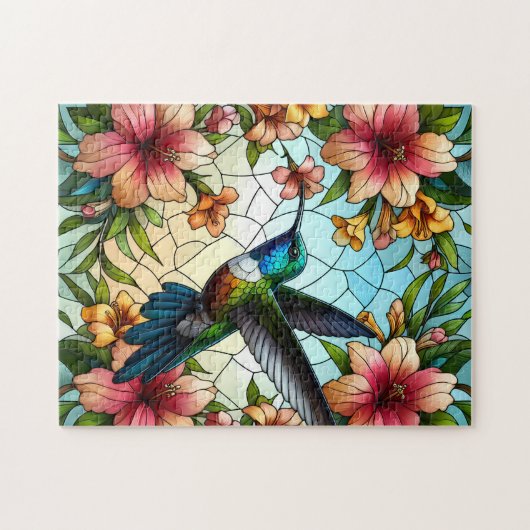 Eleganter, gefestigter Glaseffekt von Hummingbird Puzzle (Horizontal)