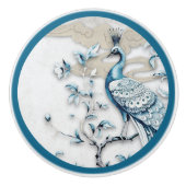 Eleganter gekrönter Pfau Keramikknopf Keramikknauf (Vorderseite)