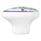 Eleganter gekrönter Pfau Keramikknopf Keramikknauf (Seitenansicht)