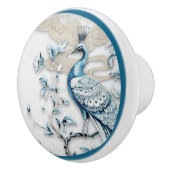 Eleganter gekrönter Pfau Keramikknopf Keramikknauf (Rechts)