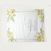 Eleganter, gelber, blumengeschmückter Hintergrund Wandteppich (Vorderseite (Horizontal))