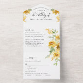 Eleganter gelber Blumenzwiebelriss UAWG All In One Einladung (Innen Boden)