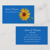 Eleganter Gelber Blütensommer Sonnenblume Blauer H Visitenkarte (Vorne/Hinten)