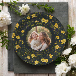 Eleganter Gelber Buttercup Blume Muttertag Pappteller