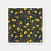 Eleganter Gelber Buttercup Blume Muttertag Serviette (Vorderseite)