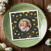 Eleganter Gelber Buttercup Blume Muttertag Serviette