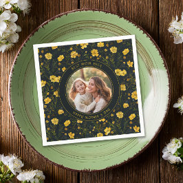 Eleganter Gelber Buttercup Blume Muttertag Serviette