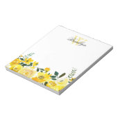 Eleganter Gelber Garten Mit Monogramm Notizblock (Rotiert)
