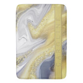 Eleganter, gelber grauer/grauer Goldmarmor Badematte (Vorderseite Vertikal)