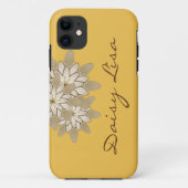 Eleganter, gelber Lotus Blume Personalisierter Nam Case-Mate iPhone Hülle (Rückseite)