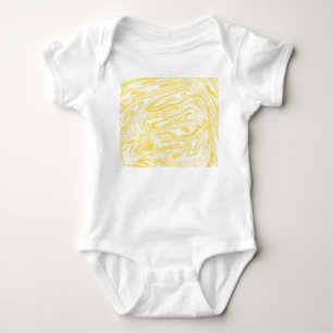 Eleganter Gelber Marmor: HandGezeichnet Textur Baby Strampler